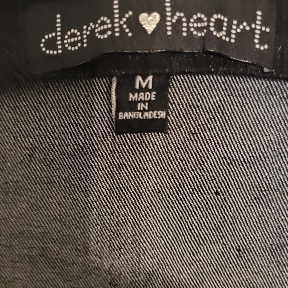 Black denim zip front mini dress